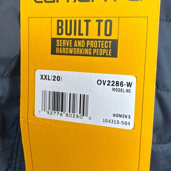 Carhartt Women's Rain Defender Puffer Vest Black Size XXL (20) NWT Relaxed Fit - Picture 10 of 10